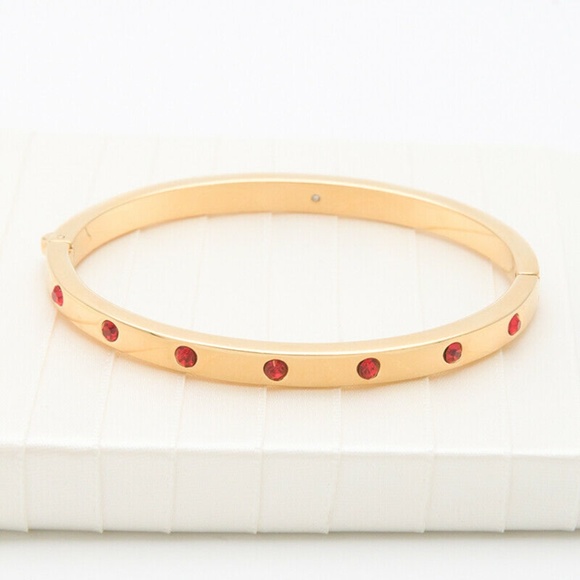 ♠️ Kate Spade ♠️ Set in Stone Bangle Bracelet Red - Picture 1 of 5